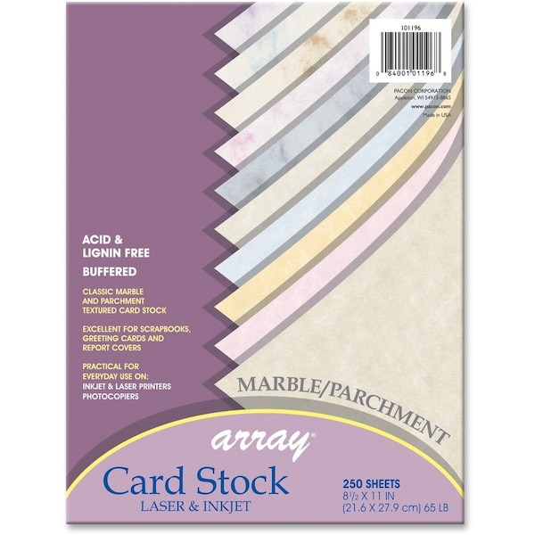 Pacon Cardstock, Mrbl/Parchm, 250Sh, PK8 PAC101196 - main